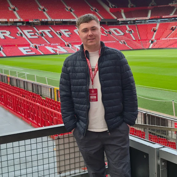 Nathan Curtis, founder of Automate NI, at Old Trafford football stadium.